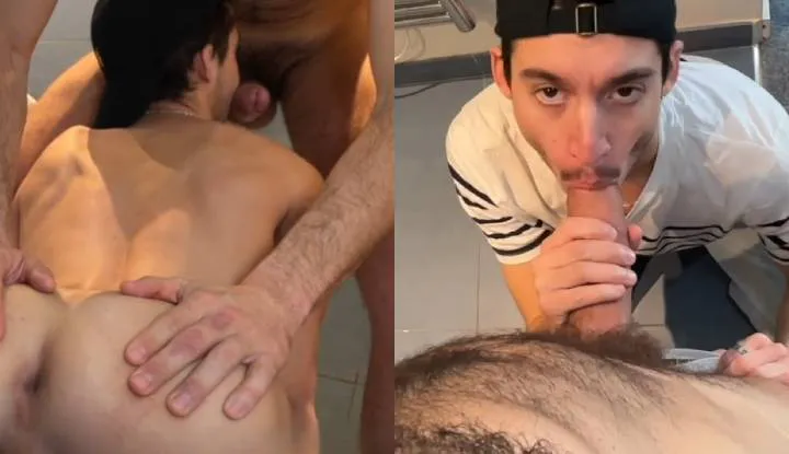 Oh, Stations großer Gott Maxime Andolini~ Die Jungs drängen mich eifrig, den Schwanz reinzustecken.